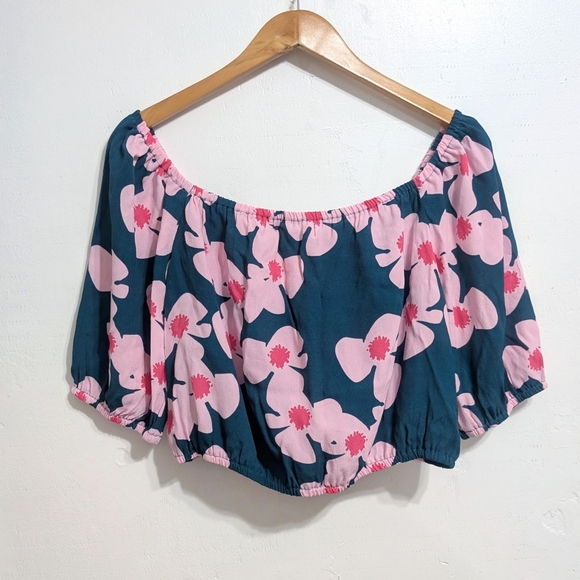 NWT New Ava Sky Fighting Eel Colin Top Aquamarine Zinnia shirt blouse - Picture 3 of 3